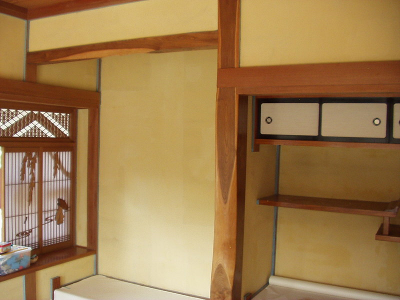 和室の京壁や繊維壁のクロス工事